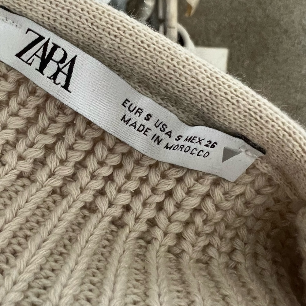 ZARA Layered knit white dress - Picture 5 of 5